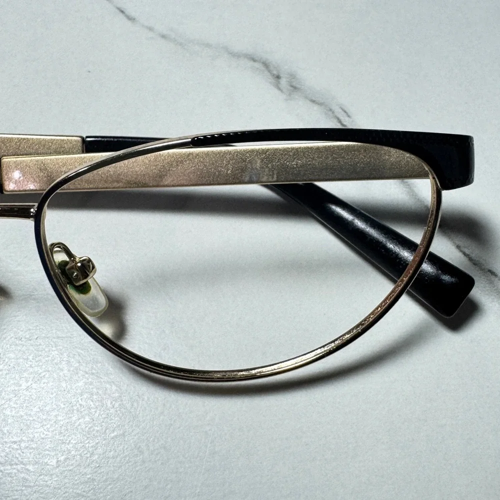 Versace Gold and Black Cat Eye Optical Eyeglass Frames Made in Italy 52-18